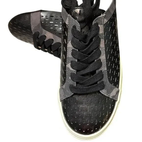 GILI Women’s Adalie Lace Up Sneakers Black Perforated Camo Trim Size 8M NWB - Picture 3 of 16